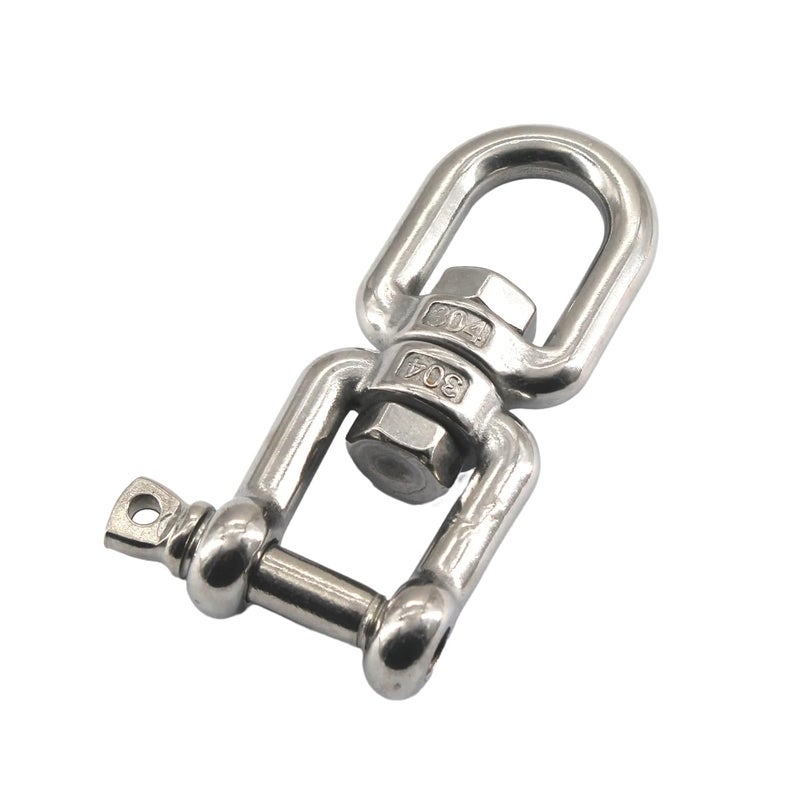Faspiroty 304 Stainless Steel M14 Jaw Eye Swivel Ring Shackle 360° Swivel Ring Connector - Image 1
